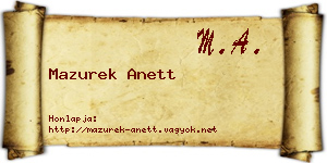 Mazurek Anett névjegykártya